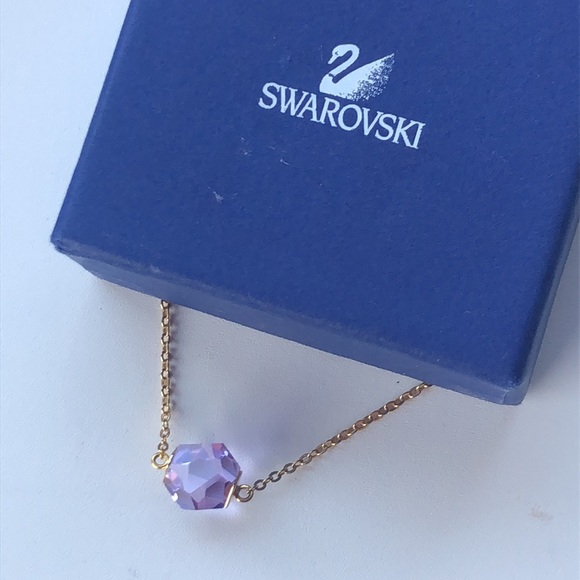 Swarovski Purple tanzanite crystal solitaire necklace - Picture 1 of 11